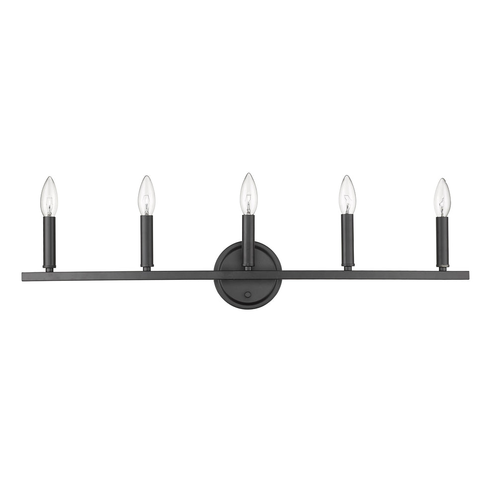 Sawyer 5-Light Matte Black Vanity By Homeroots | Vanity Light | Modishstore - 6