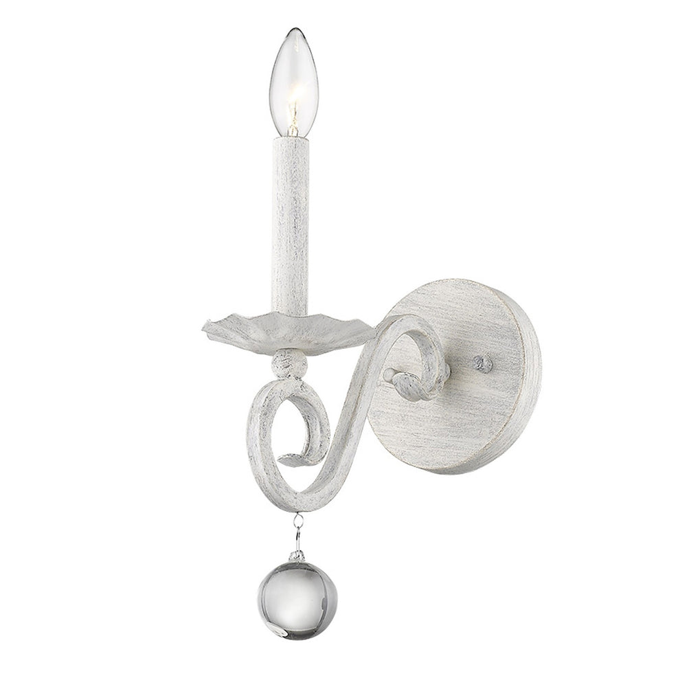 Modern Farmhouse Rustic White and Crystal Wall Sconce By Homeroots | Sconces | Modishstore - 3