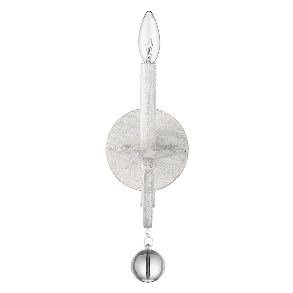 Modern Farmhouse Rustic White and Crystal Wall Sconce By Homeroots | Sconces | Modishstore - 6