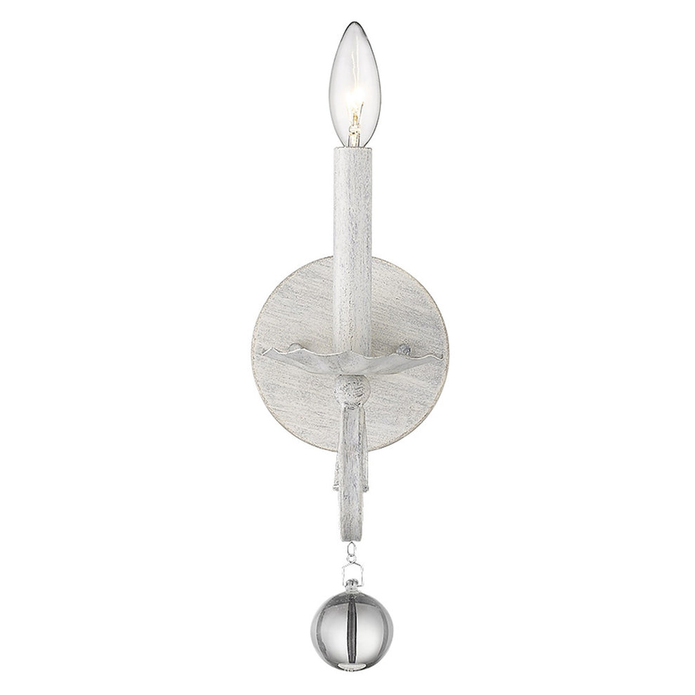 Modern Farmhouse Rustic White and Crystal Wall Sconce By Homeroots | Sconces | Modishstore - 7