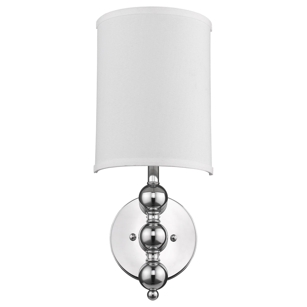 Silver Chrome Wall Light with Linen Fabric Shade By Homeroots | Wall Lamps | Modishstore