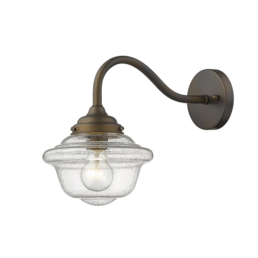Burnished Bronze Vintage Schoolhouse Outdoor Wall Light By Homeroots | Wall Lamps | Modishstore - 2