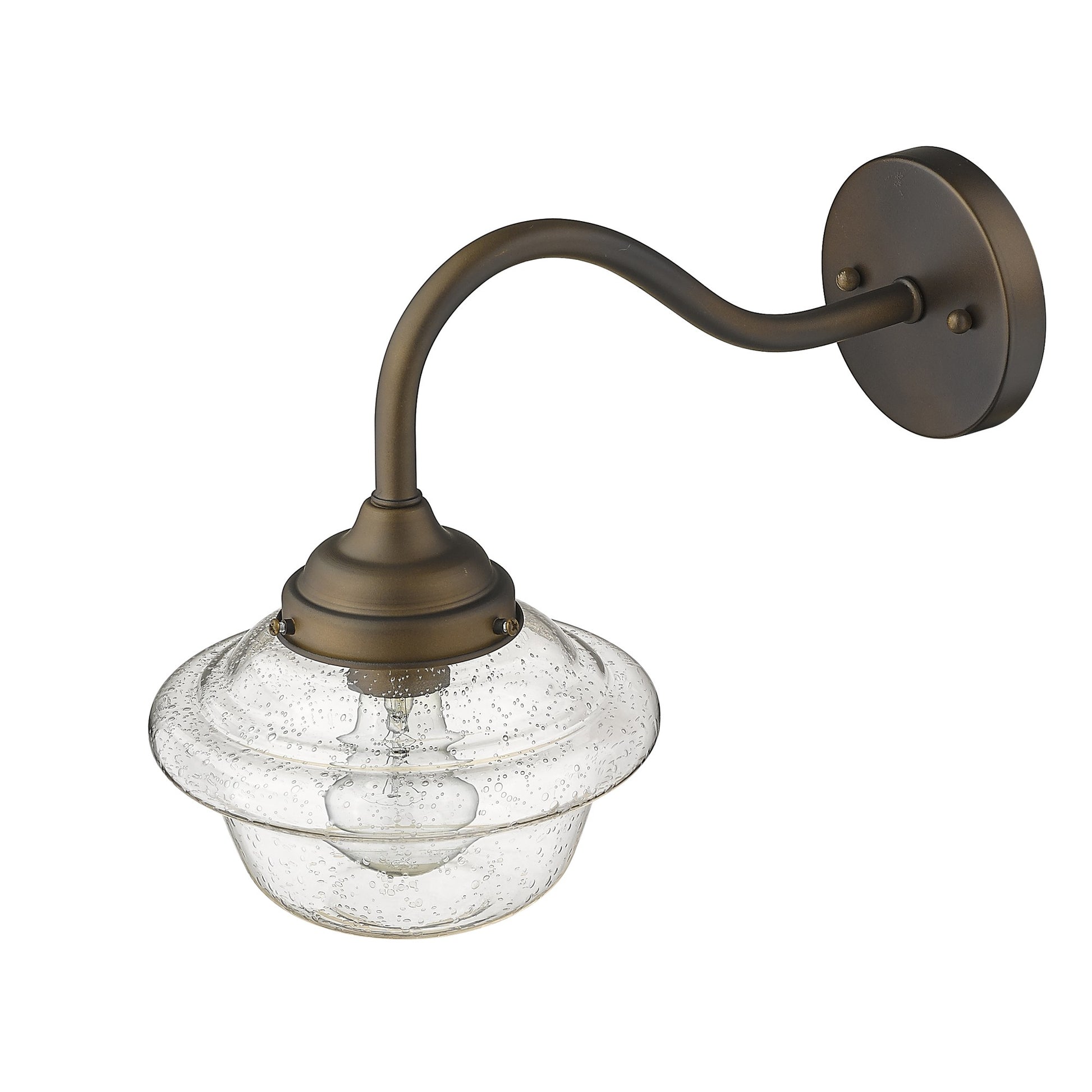 Burnished Bronze Vintage Schoolhouse Outdoor Wall Light By Homeroots | Wall Lamps | Modishstore - 3