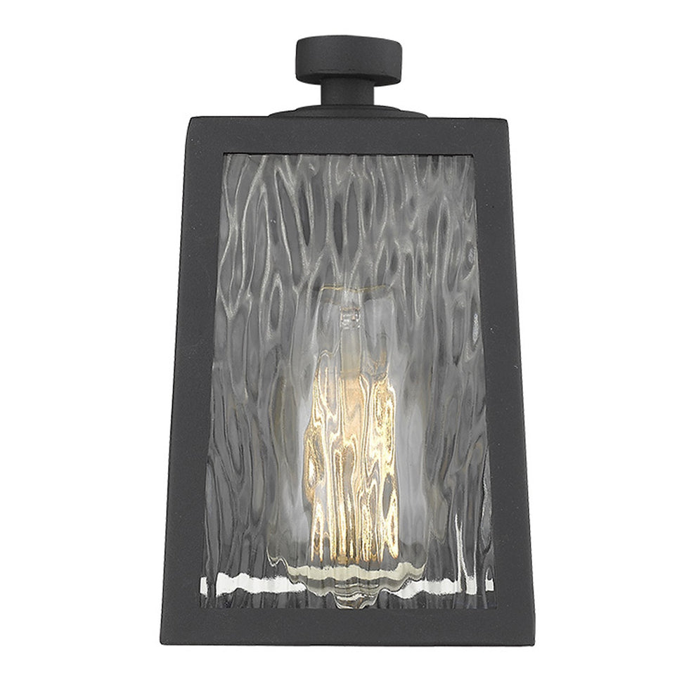 Matte Black glass panels Outdoor Wall Light By Homeroots | Wall Lamps | Modishstore - 4