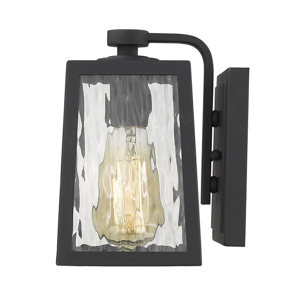 Matte Black glass panels Outdoor Wall Light By Homeroots | Wall Lamps | Modishstore - 5