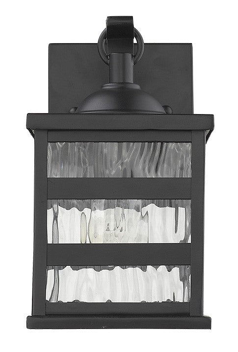 Glass panel Matte Black Outdoor Cage Light By Homeroots | Wall Lamps | Modishstore - 2