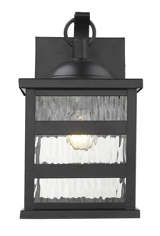 Glass panel Matte Black Outdoor Hanging Light By Homeroots | Outdoor Lights | Modishstore - 3