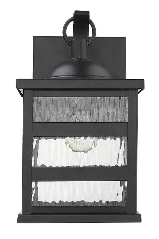 Glass panel Matte Black Outdoor Hanging Light By Homeroots | Outdoor Lights | Modishstore - 4