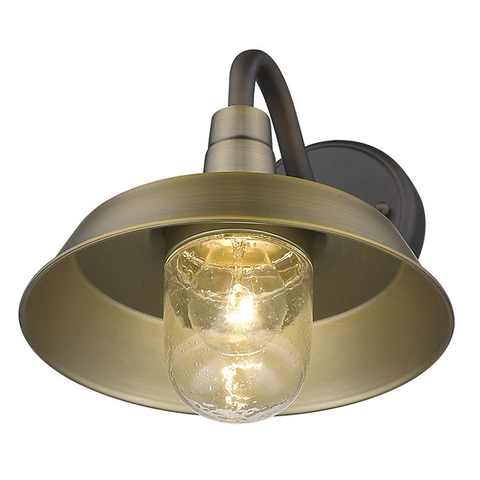 Brushed Gold Shallow Plate Shape Wall Light By Homeroots | Wall Lamps | Modishstore - 8