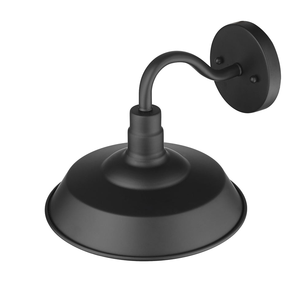 Matte Black Shallow Plate Shape Wall Light By Homeroots | Wall Lamps | Modishstore - 6