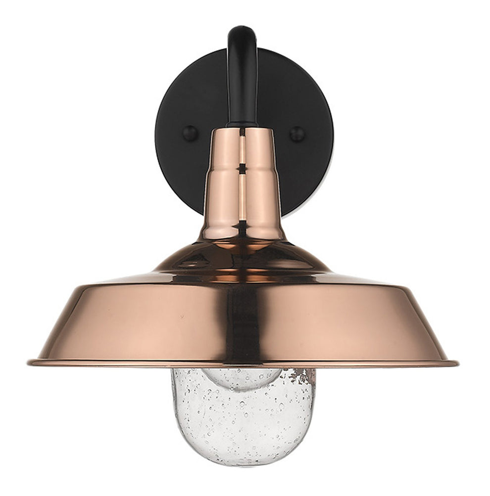 Shiny Copper Shallow Plate Shape Wall Light By Homeroots | Wall Lamps | Modishstore - 3
