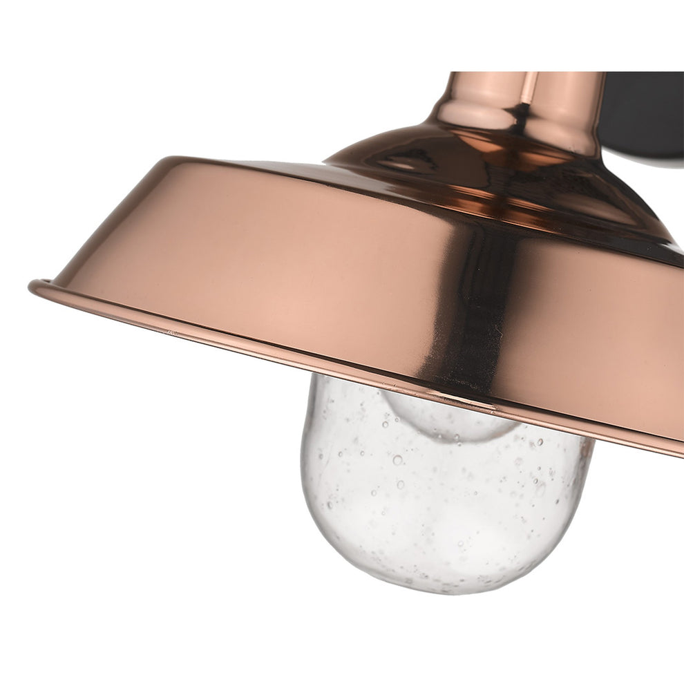 Shiny Copper Shallow Plate Shape Wall Light By Homeroots | Wall Lamps | Modishstore - 5