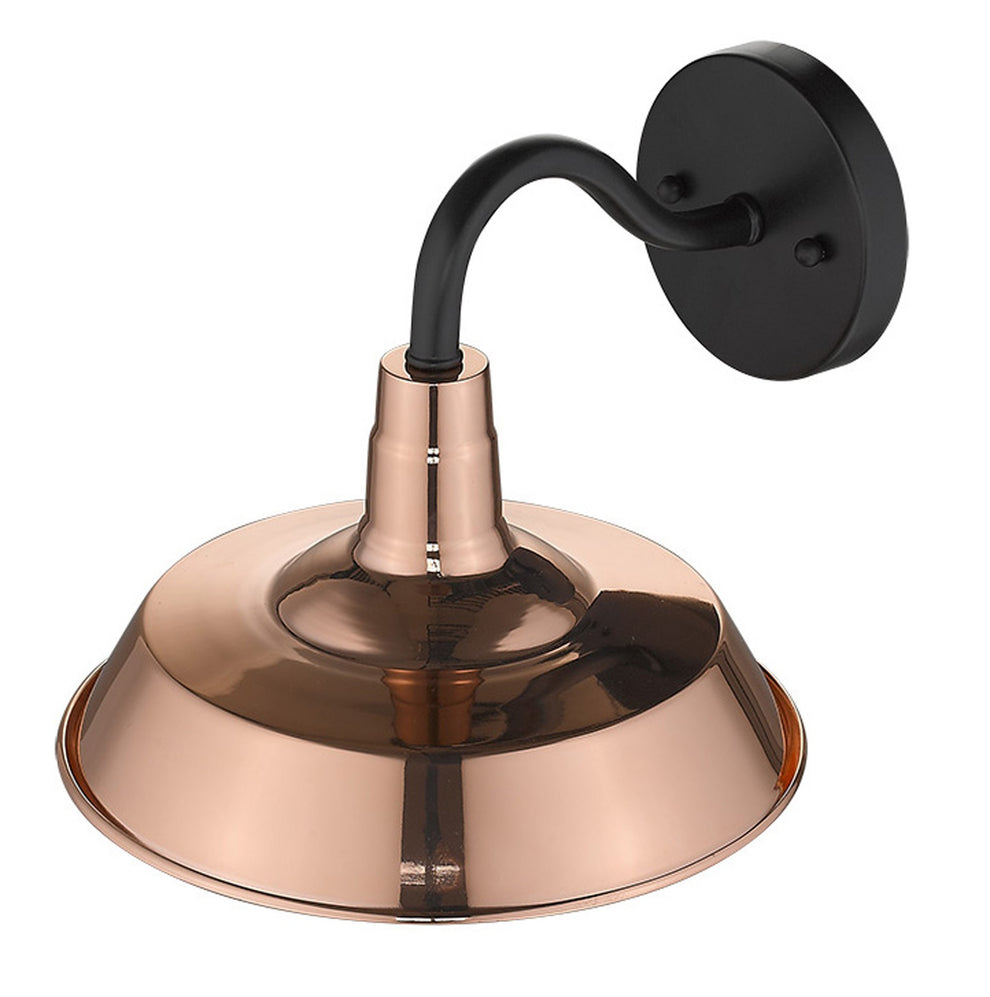 Shiny Copper Shallow Plate Shape Wall Light By Homeroots | Wall Lamps | Modishstore - 7