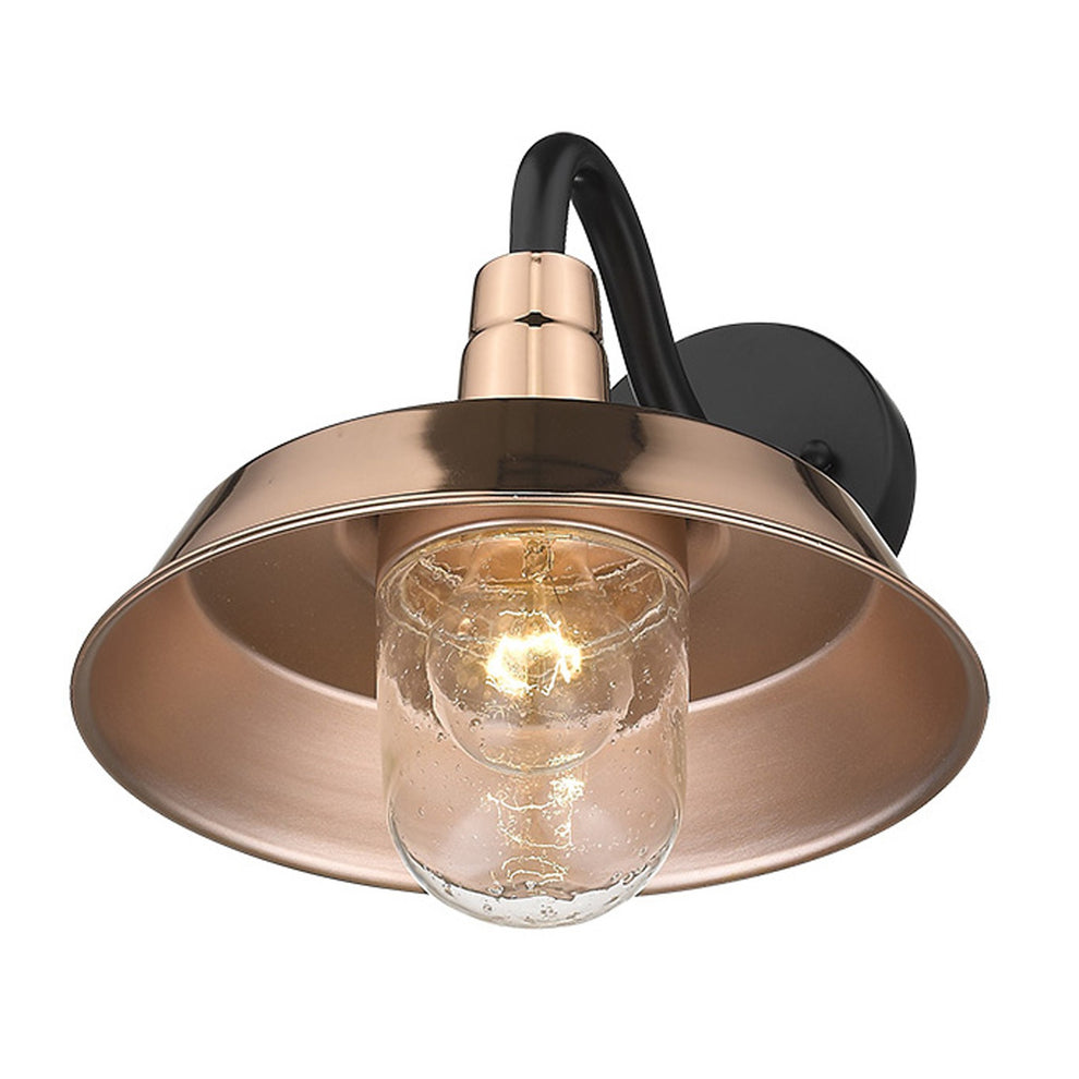 Shiny Copper Shallow Plate Shape Wall Light By Homeroots | Wall Lamps | Modishstore - 8