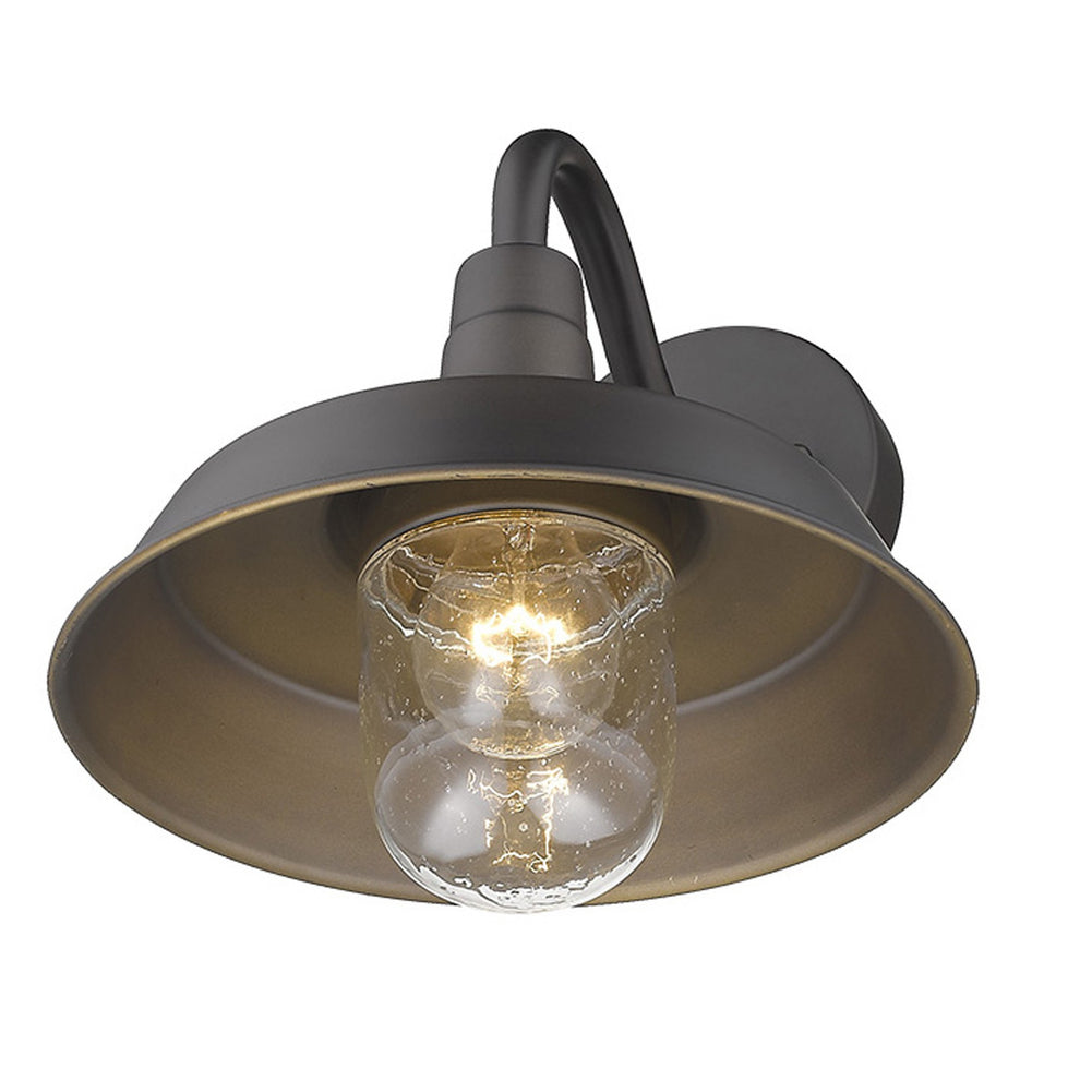 Antique Bronze Shallow Plate Shape Wall Light By Homeroots | Wall Lamps | Modishstore - 8