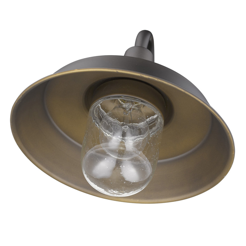 Antique Bronze Shallow Plate Shape Wall Light By Homeroots | Wall Lamps | Modishstore - 9