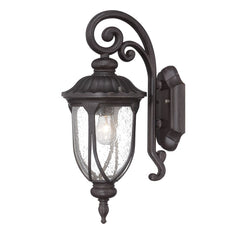 Black Cast Aluminum Glass Lantern Wall Sconce By Homeroots