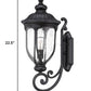 XL Matte Black Cast Aluminum Glass Lantern Wall Light By Homeroots | Wall Lamps | Modishstore - 2