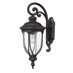 XL Black Cast Aluminum Glass Lantern Wall Sconce By Homeroots