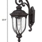 XL Black Cast Aluminum Glass Lantern Wall Sconce By Homeroots | Lanterns | Modishstore - 2