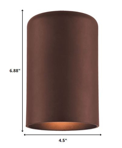 Minimalist Bronze Cylinder Wall Light By Homeroots | Wall Lamps | Modishstore - 2