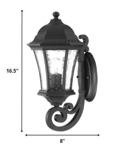Matte Black Tapered Lantern Wall Light By Homeroots | Wall Lamps | Modishstore - 2