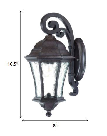 Antique Black Tapered Hanging Lantern Wall Light By Homeroots | Wall Lamps | Modishstore - 2