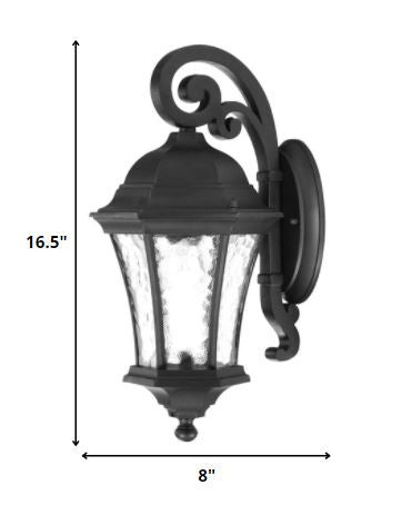 Matte Black Tapered Hanging Lantern Wall Light By Homeroots | Wall Lamps | Modishstore - 2