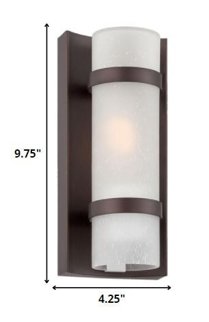 Bronze and White Glass Wall Sconce By Homeroots | Sconces | Modishstore - 2