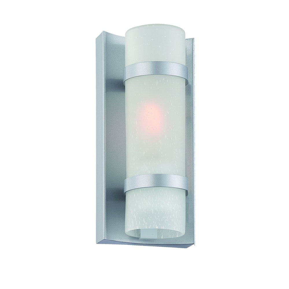 Brushed Silver and White Glass Wall Sconce By Homeroots | Sconces | Modishstore
