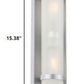 Two Light Brushed Silver and White Glass Wall Sconce By Homeroots | Sconces | Modishstore - 2