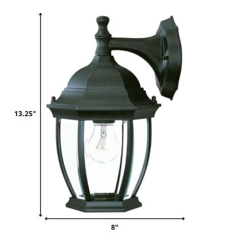 Matte Black Wide Hanging Lantern Wall Light By Homeroots | Wall Lamps | Modishstore - 2