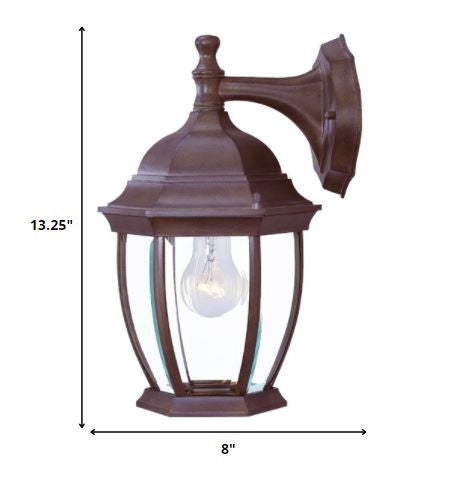 Dark Brown Wide Hanging Lantern Wall Light By Homeroots | Wall Lamps | Modishstore - 2