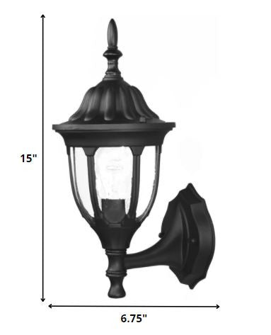Matte Black Clear Glass Swing Arm Wall Light By Homeroots | Wall Lamps | Modishstore - 2