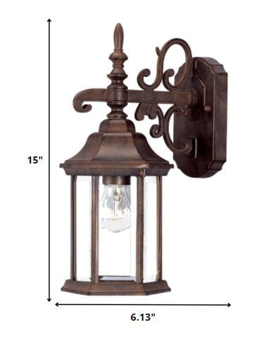 Petite Brown Domed Hanging Glass Lantern Wall Light By Homeroots | Wall Lamps | Modishstore - 2