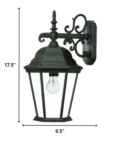 Matte Black Domed Glass Hanging Lantern Wall Light By Homeroots | Wall Lamps | Modishstore - 2