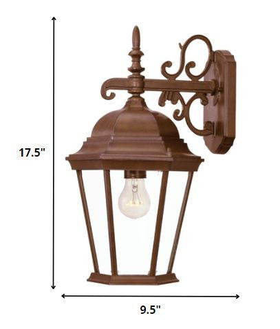 Brown Domed Hanging Lantern Wall Light By Homeroots | Wall Lamps | Modishstore - 2