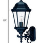 Matte Black Domed Glass Lantern Wall Light By Homeroots | Wall Lamps | Modishstore - 2