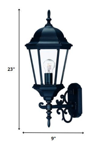 Matte Black Domed Glass Lantern Wall Light By Homeroots | Wall Lamps | Modishstore - 2