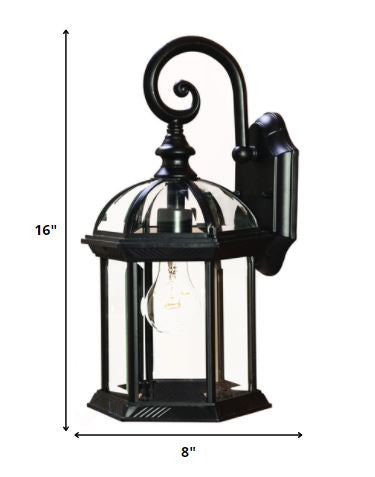 Matte Black Eastern Lantern Wall Light By Homeroots | Wall Lamps | Modishstore - 2