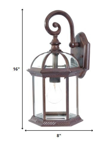 Dark Brown Eastern Lantern Wall Light By Homeroots | Wall Lamps | Modishstore - 2