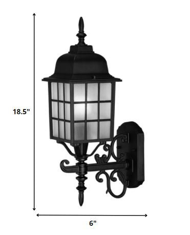 Matte Black Window Pane Lantern Wall Sconce By Homeroots | Lanterns | Modishstore - 2