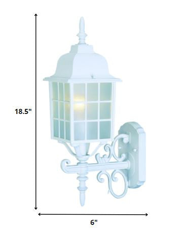 White Window Pane Lantern Wall Sconce By Homeroots | Lanterns | Modishstore - 2