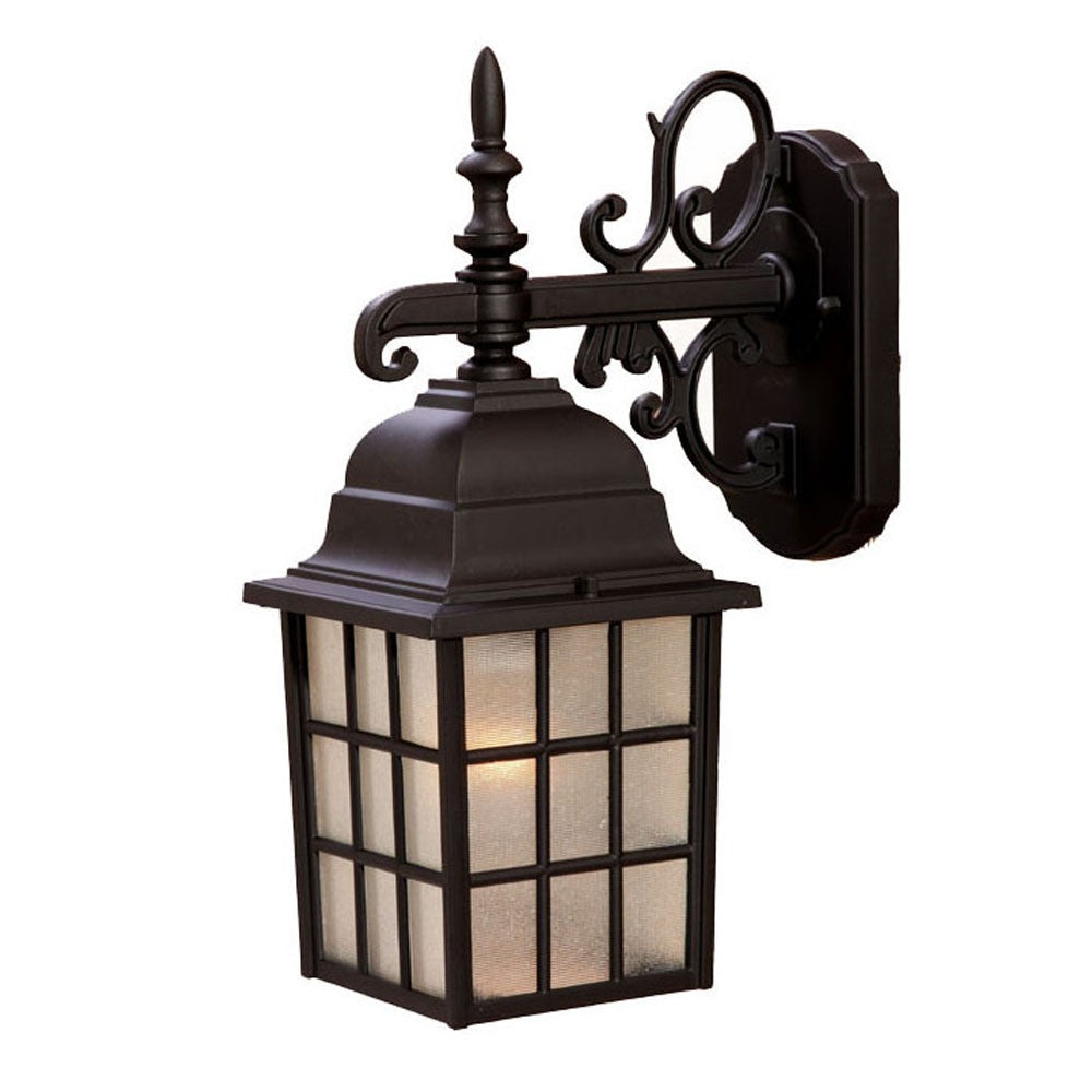 Dark Brown Window Pane Lantern Wall Light By Homeroots | Wall Lamps | Modishstore