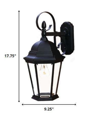 XL Matte Black Swing Arm Hanging Lantern Wall Light By Homeroots | Wall Lamps | Modishstore - 2