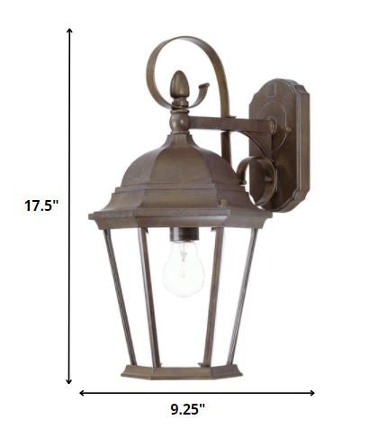 XL Dark Brown Swing Arm Hanging Lantern Wall Light By Homeroots | Wall Lamps | Modishstore - 2