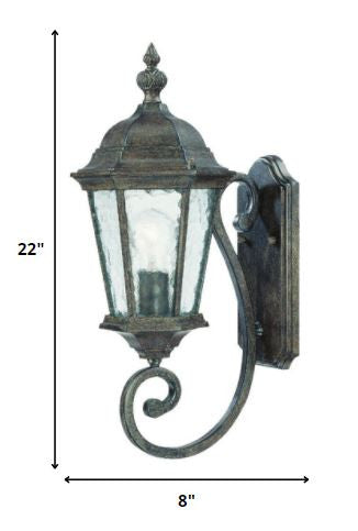 One Light Antique Black Carousel Lantern Wall Light By Homeroots | Wall Lamps | Modishstore - 2