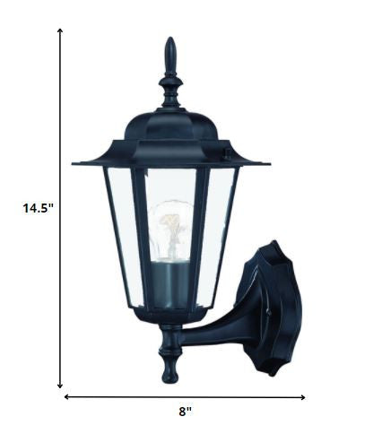 Matte Black Glass Lantern Wall Light By Homeroots | Wall Lamps | Modishstore - 2