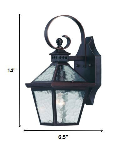 Two Light Antique Bronze Hammered Glass Wall Light By Homeroots | Wall Lamps | Modishstore - 2