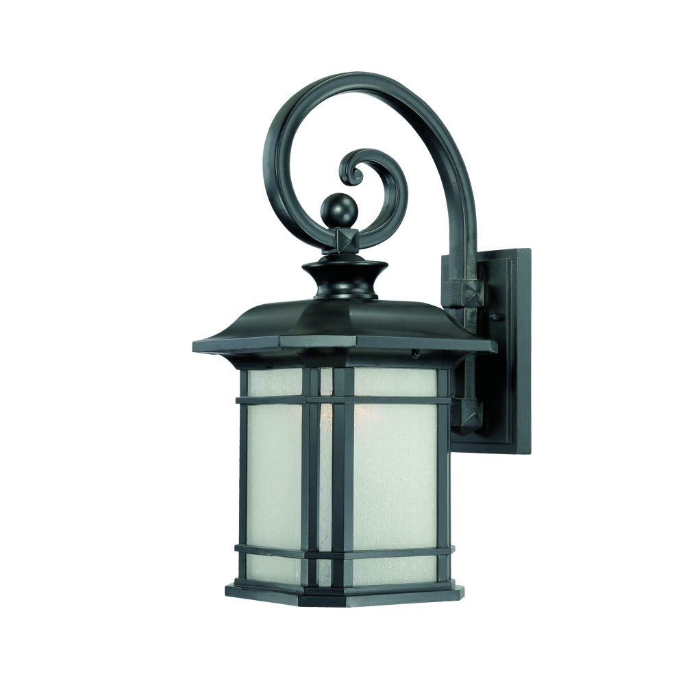 XL Matte Black Frosted Linen Glass Lantern Wall Light By Homeroots | Wall Lamps | Modishstore